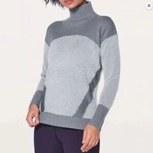 Lululemon Grey Women's Warm & Restore Mock Neck Wool Sweater Size 10